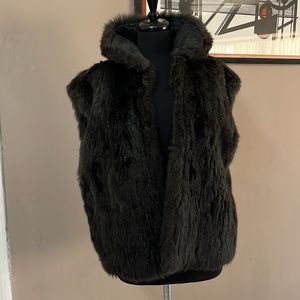 Andrew Marc Black Faux Fur Vest